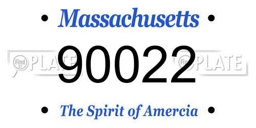90022 Massachusetts License Plate