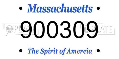 900309 Massachusetts License Plate