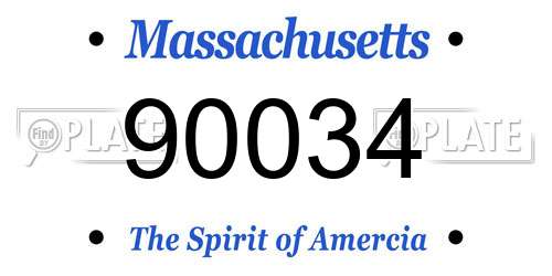 90034 Massachusetts License Plate