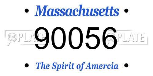 90056 Massachusetts License Plate