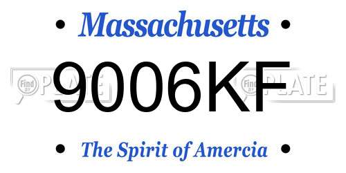 9006KF Massachusetts License Plate