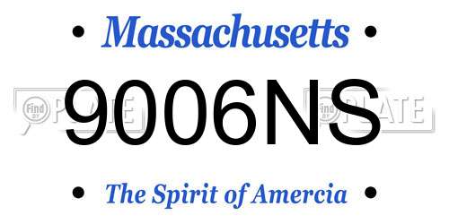 9006NS Massachusetts License Plate
