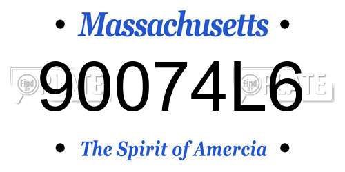 90074L6 Massachusetts License Plate