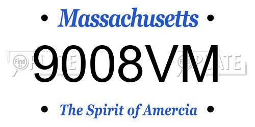 9008VM Massachusetts License Plate
