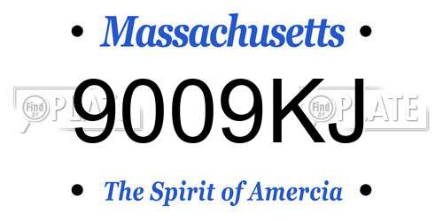 9009KJ Massachusetts License Plate