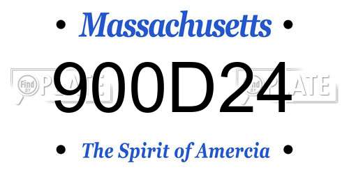 900D24 Massachusetts License Plate