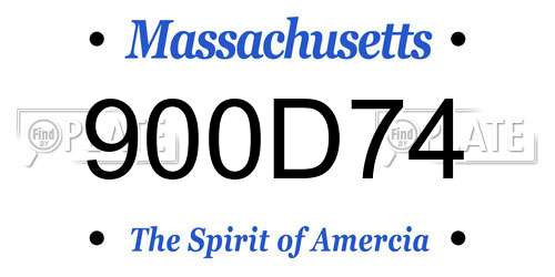 900D74 Massachusetts License Plate
