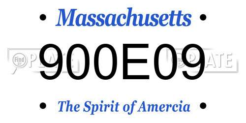900E09 Massachusetts License Plate