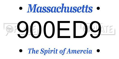 900ED9 Massachusetts License Plate