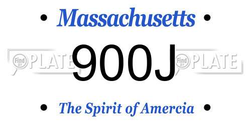 900J Massachusetts License Plate