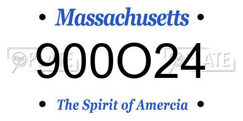 900O24 Massachusetts License Plate