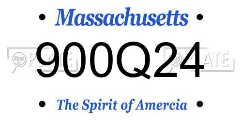 900Q24 Massachusetts License Plate