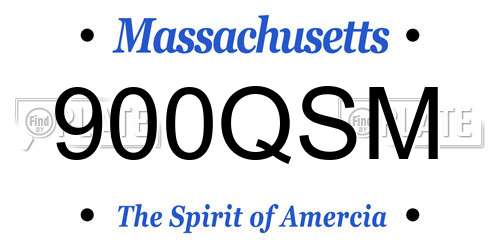 900QSM Massachusetts License Plate