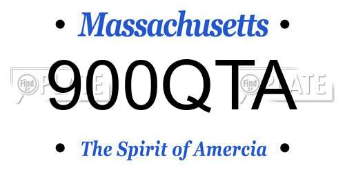 900QTA Massachusetts License Plate