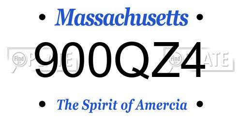900QZ4 Massachusetts License Plate