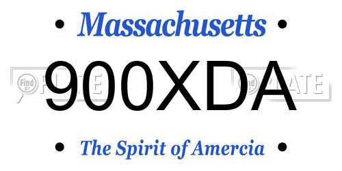 900XDA Massachusetts License Plate
