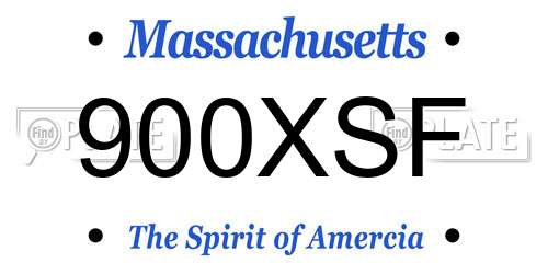 900XSF Massachusetts License Plate