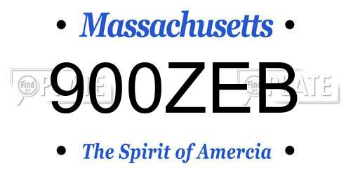 900ZEB Massachusetts License Plate
