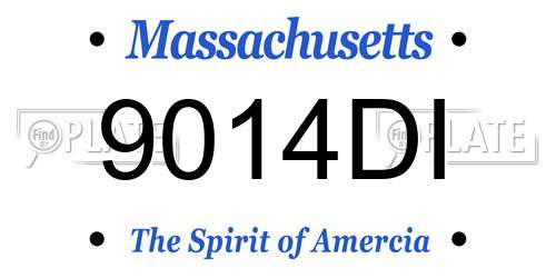 9014DI Massachusetts License Plate