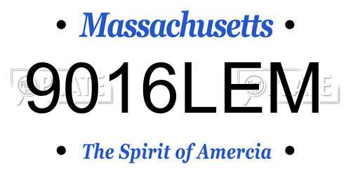 9016LEM Massachusetts License Plate