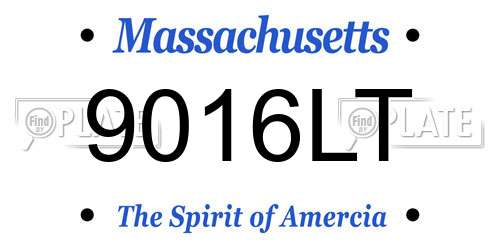 9016LT Massachusetts License Plate