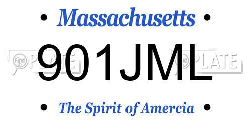 901JML Massachusetts License Plate