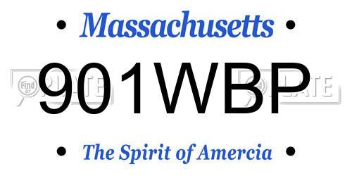 901WBP Massachusetts License Plate