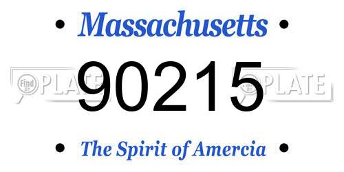 90215 Massachusetts License Plate
