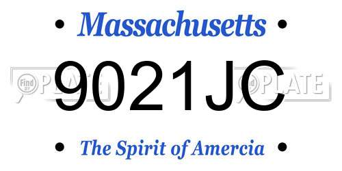 9021JC Massachusetts License Plate