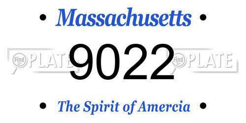 9022 Massachusetts License Plate