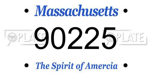 90225 Massachusetts License Plate