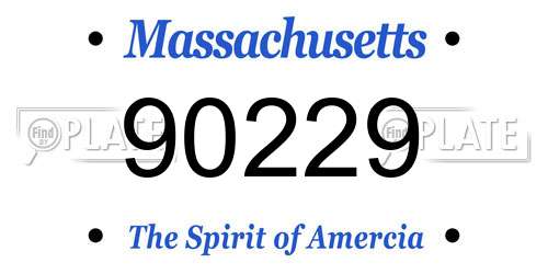 90229 Massachusetts License Plate