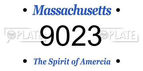 9023 Massachusetts License Plate