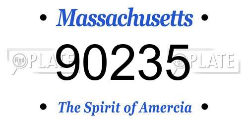 90235 Massachusetts License Plate