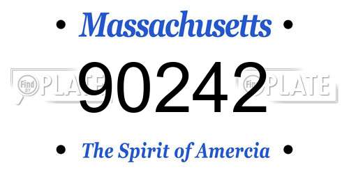 90242 Massachusetts License Plate