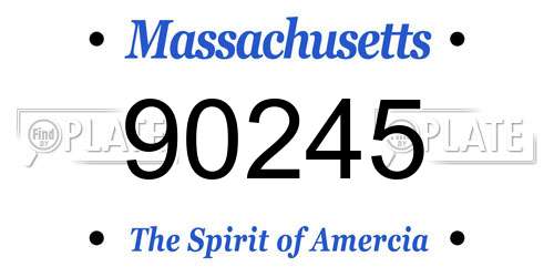 90245 Massachusetts License Plate