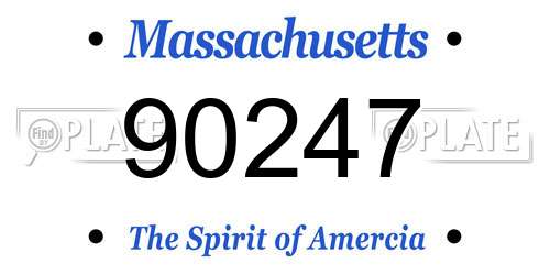 90247 Massachusetts License Plate