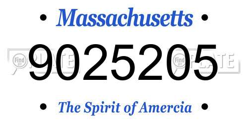 9025205 Massachusetts License Plate