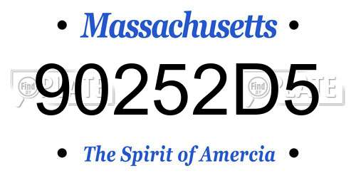 90252D5 Massachusetts License Plate