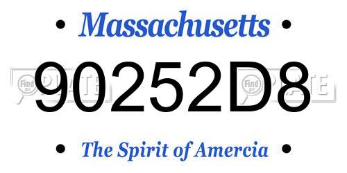 90252D8 Massachusetts License Plate