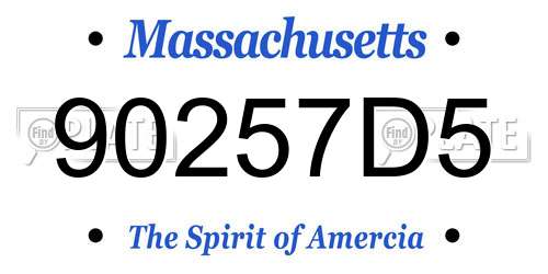 90257D5 Massachusetts License Plate