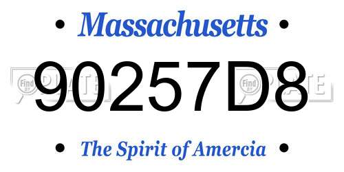 90257D8 Massachusetts License Plate