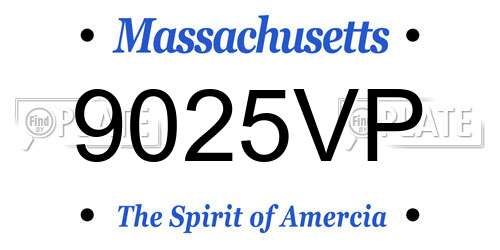 9025VP Massachusetts License Plate
