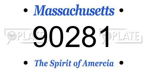 90281 Massachusetts License Plate