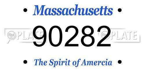 90282 Massachusetts License Plate