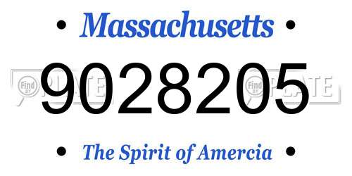 9028205 Massachusetts License Plate