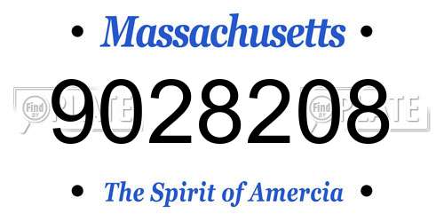9028208 Massachusetts License Plate