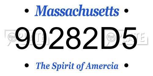 90282D5 Massachusetts License Plate