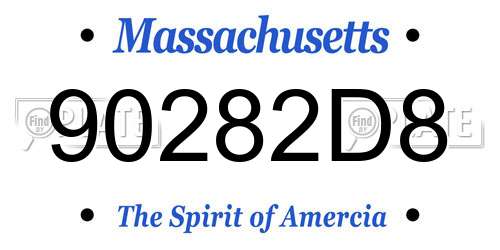 90282D8 Massachusetts License Plate