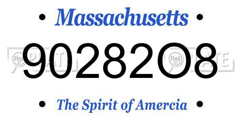 90282O8 Massachusetts License Plate